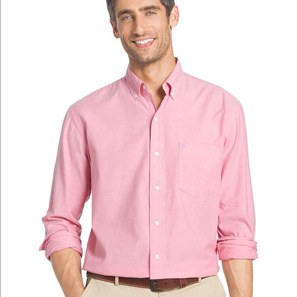 IZOD Button Down Pink Oxford Long Sleeve Shirt XL